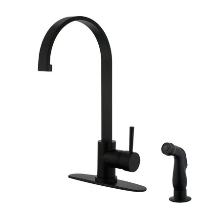 GOURMETIER LS8710DLSP Concord Single-Handle Kitchen Faucet W/ Side Sprayer, Black LS8710DLSP